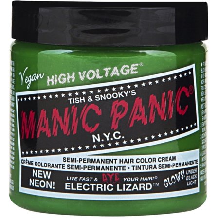Manic Panic High Voltage hair color cream jar in Electric Lizard green.