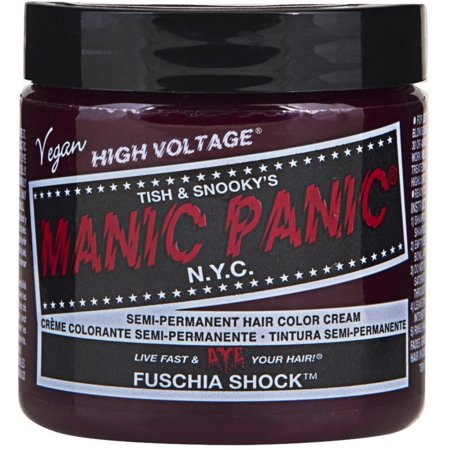Fuschia Shock Hair Dye jar by Manic Panic – vegan semi-permanent dark pink hair color