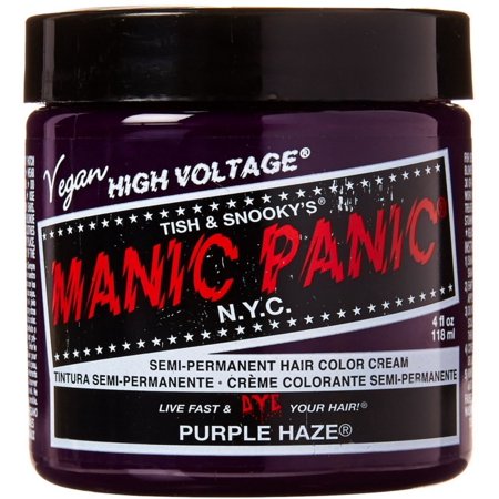 Manic Panic Purple Haze semi-permanent hair dye jar with bold purple label and vegan formula