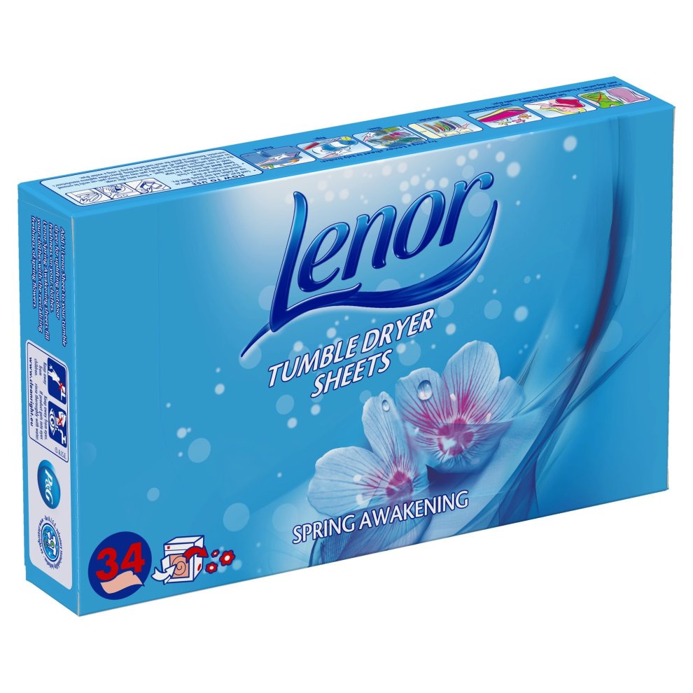 Lenor tumble dryer sheets Spring Awakening – 34 pack for soft and fresh-smelling laundry