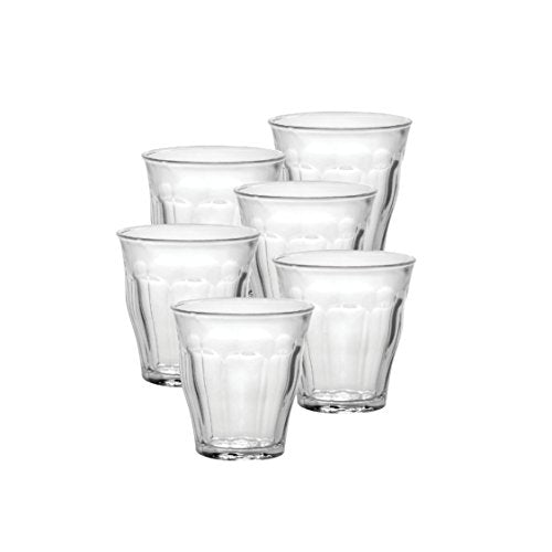 picardie clear tumbler set of 6 tempered glass cups by duralex
