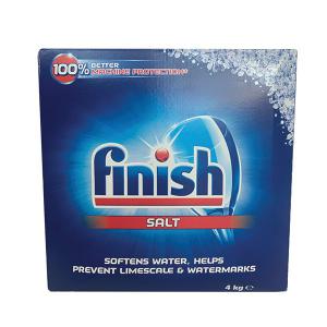 Finish salt packaging on a white background